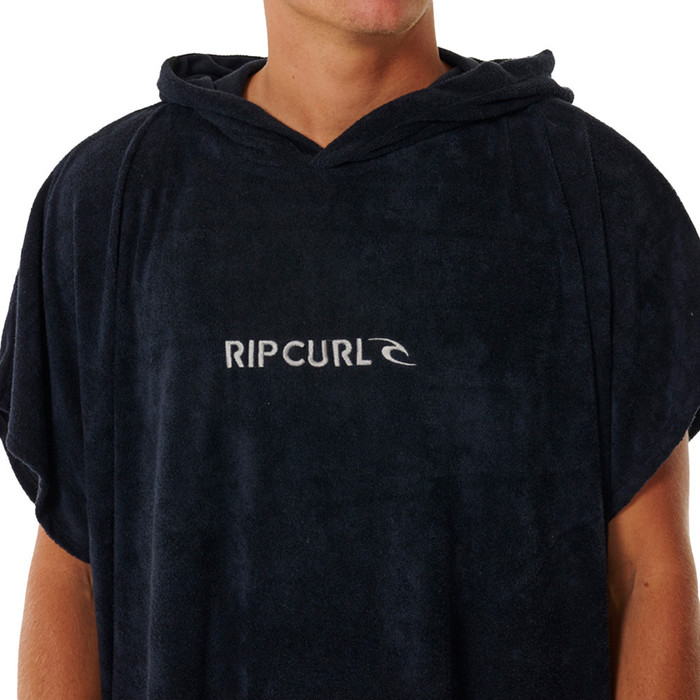 2024 Rip Curl Brand Toalla Con Capucha Cambiador Robe / Poncho 00ZMTO - Black / Gris